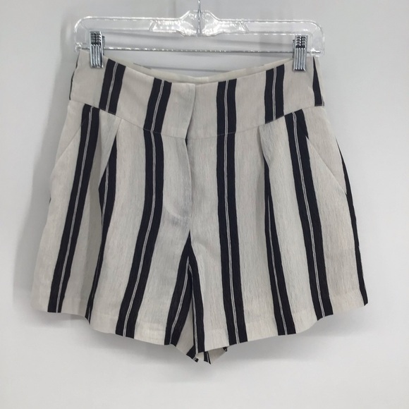 IRO Paris Faguita Striped Shorts High - Waisted Casual Blk/White Size 36 - Picture 2 of 12